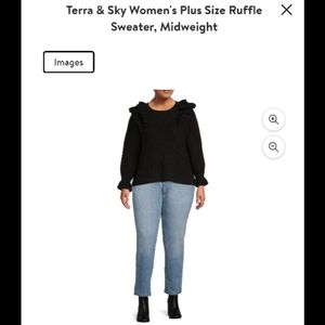 Terra and Sky Black Ruffle Sweater